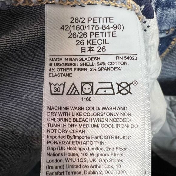 Gap Womens True Skinny Ankle Jeans Mid‎ Rise Distressed Medium Wash Size 26 2P - Picture 6 of 7